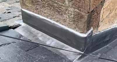 Chimney repairs and lead work on a job in Edinburgh by MRS Roofing Services.
